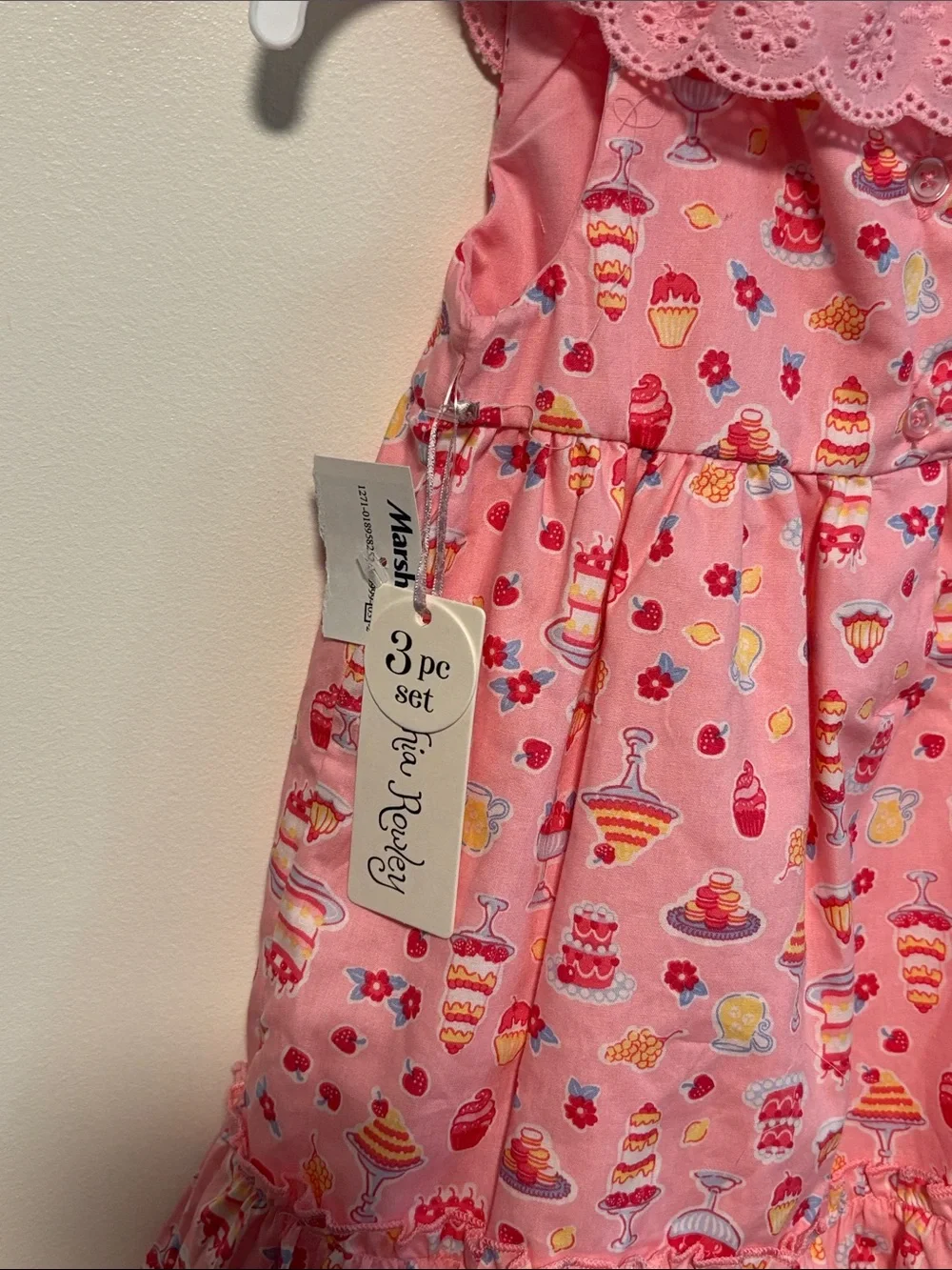 Cynthia Rowley Pink Dessert Print Dress with Matching Bloomers